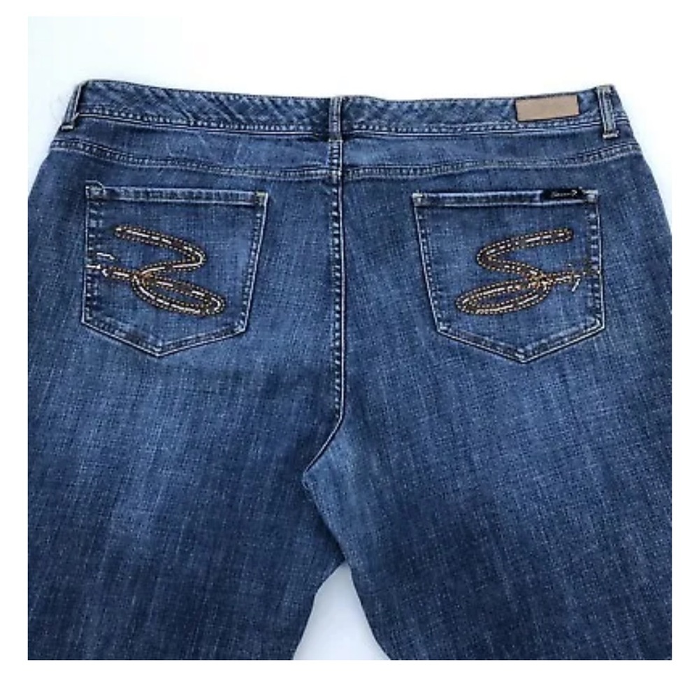 Seven7 Plus Size 24 Bootcut Denim Jeans Embroidered Rhinestone